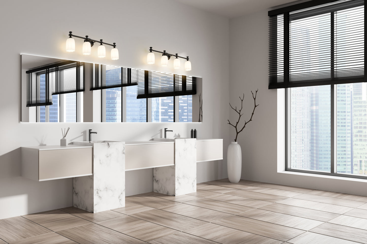 1102-4V-MB - Orion 4 Light 31" Vanity - Matte Black