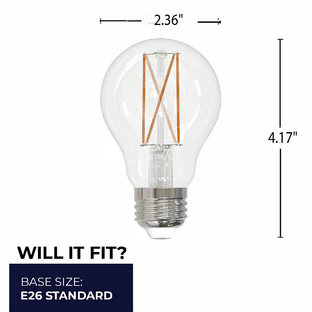 776214 - Dimmable Clear A19 LED Light Bulb - 7.6 Watt - 3000K - 10 Pack