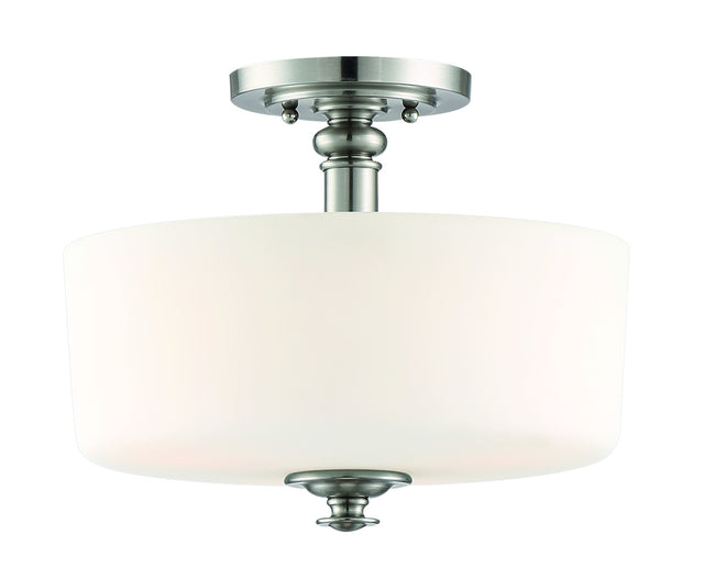 49853-BNK - Dardyn 3 Light 15" High Semi Flush Mount - Brushed Nickel