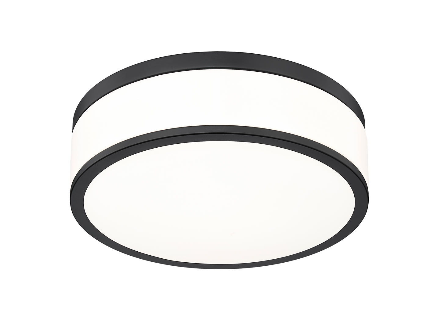 1012F12-MB-LED - Ballord 1 Light Flush 12" Mount - Matte Black
