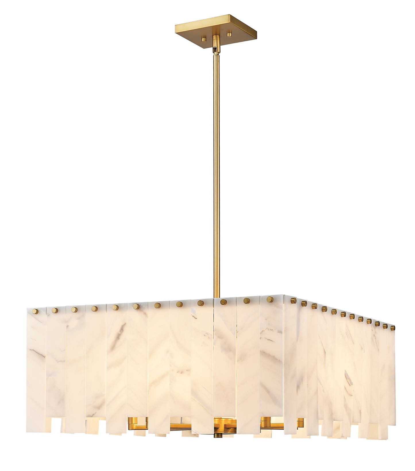 345P26-RB - Viviana 8 Light 26" Chandelier - Rubbed Brass