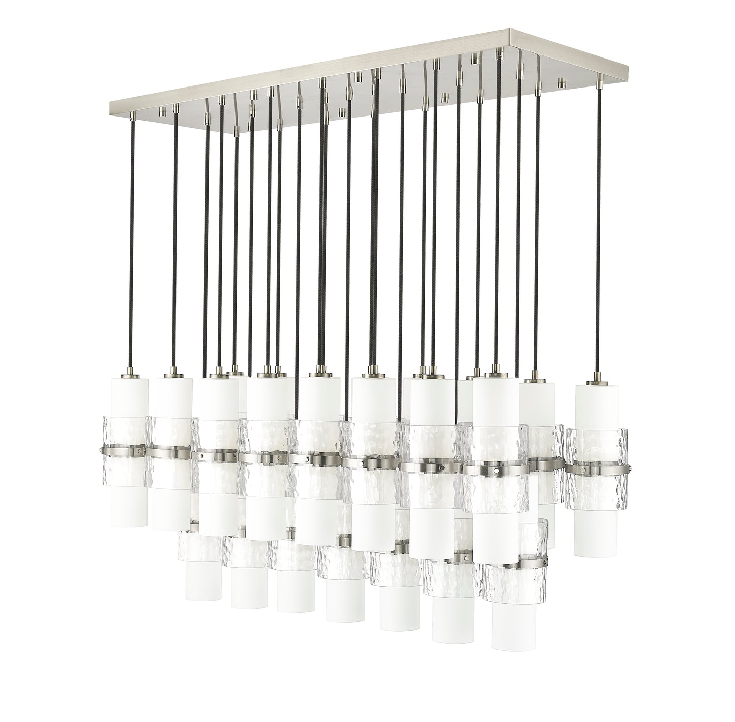 1946P-23L-BN - Cayden 23 Light Linear 54" Chandelier - Brushed Nickel