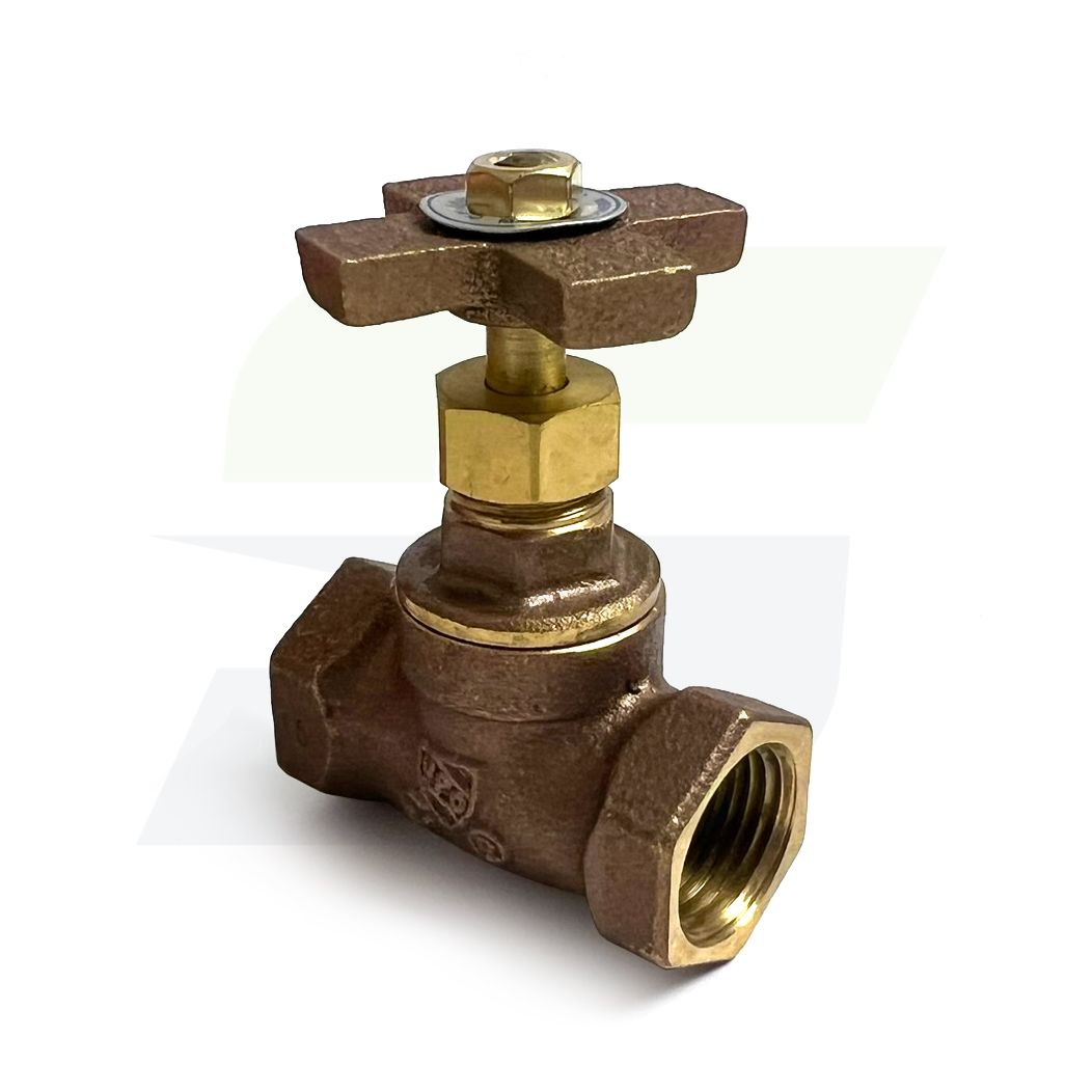 201X03 - 1/2" Brass Stop Valve with Cross Handle, IPS Connection