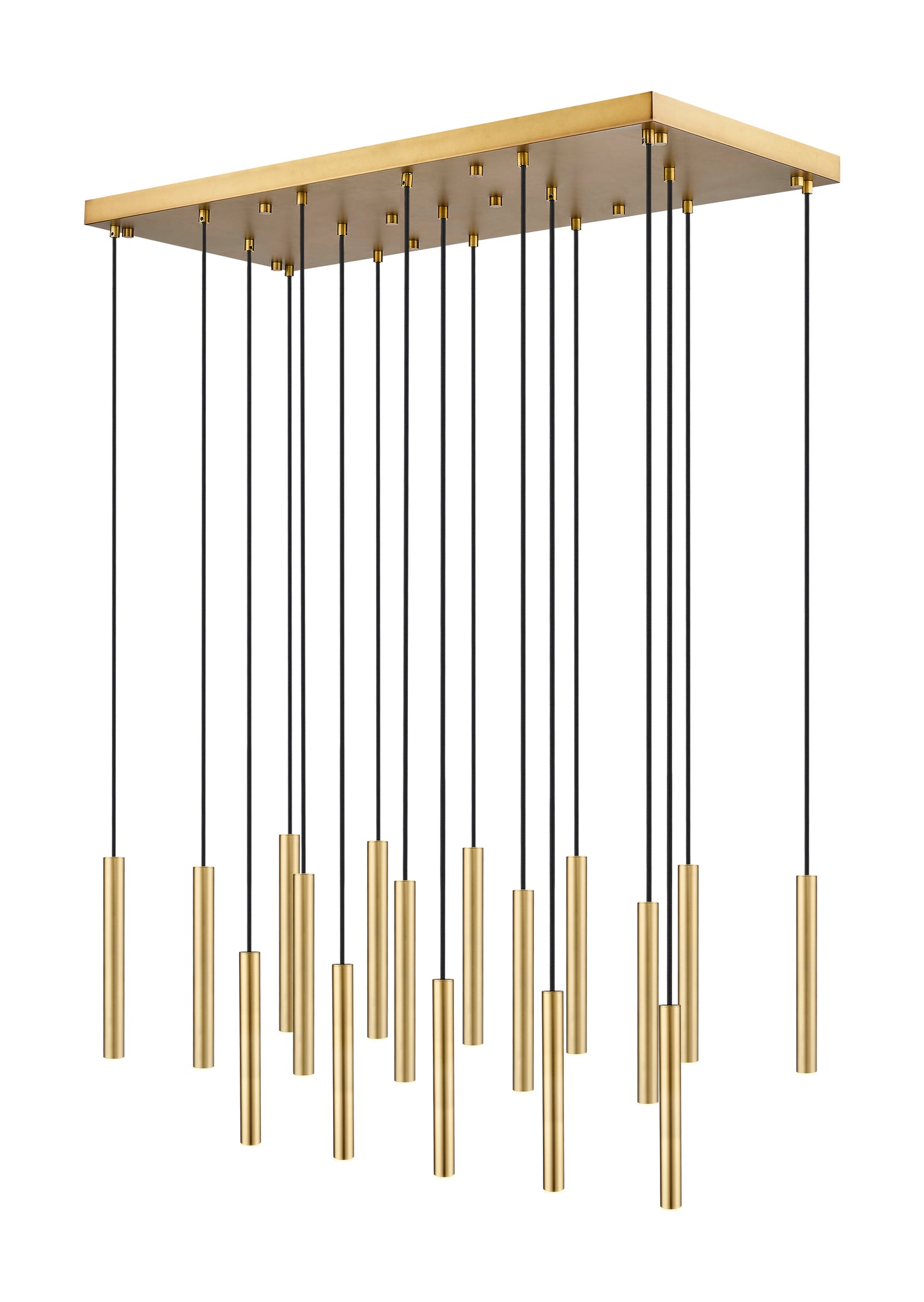 919MP12-17L-MGLD-LED - Forest 17 Light Linear 42" Chandelier - Modern Gold