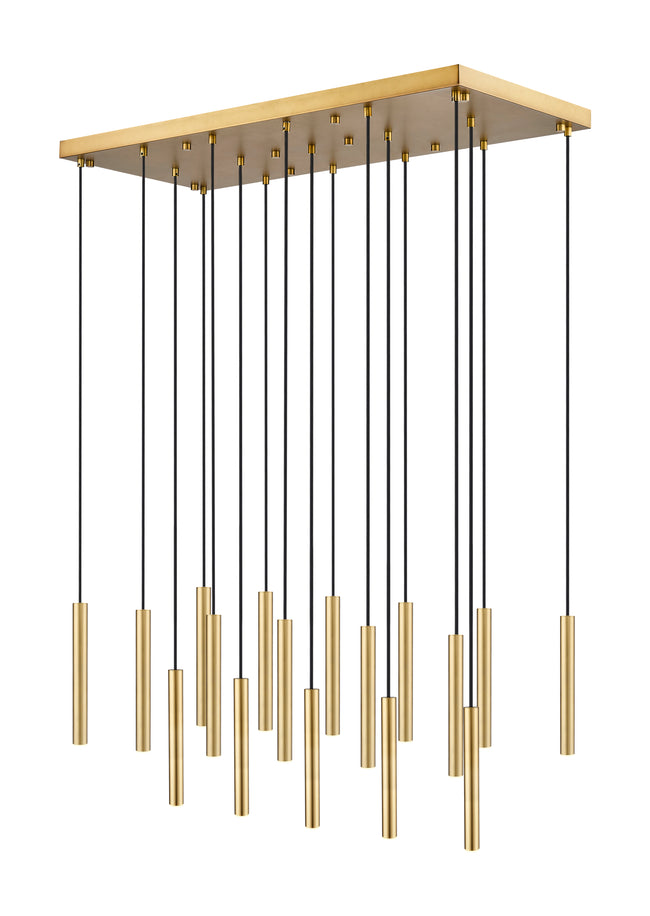 919MP12-17L-MGLD-LED - Forest 17 Light Linear 42" Chandelier - Modern Gold