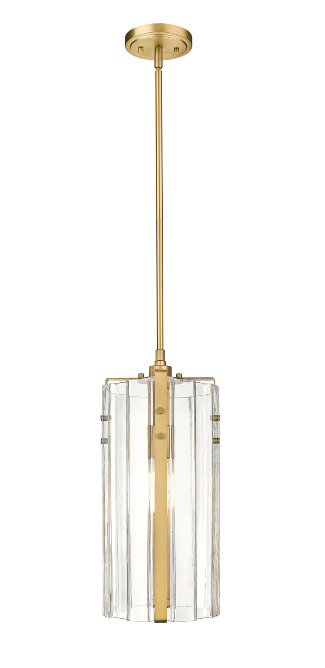 3036P8-RB - Alverton 1 Light 8" Pendant - Rubbed Brass