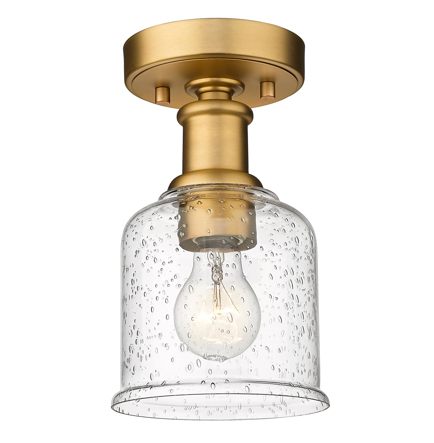 734F1-HBR - Bryant 1 Light Flush 6" Mount - Heritage Brass