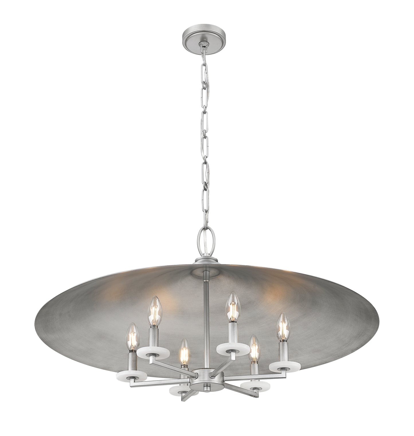 1953-32SPT - Rialto 6 Light 32" Pendant - Signature Pewter