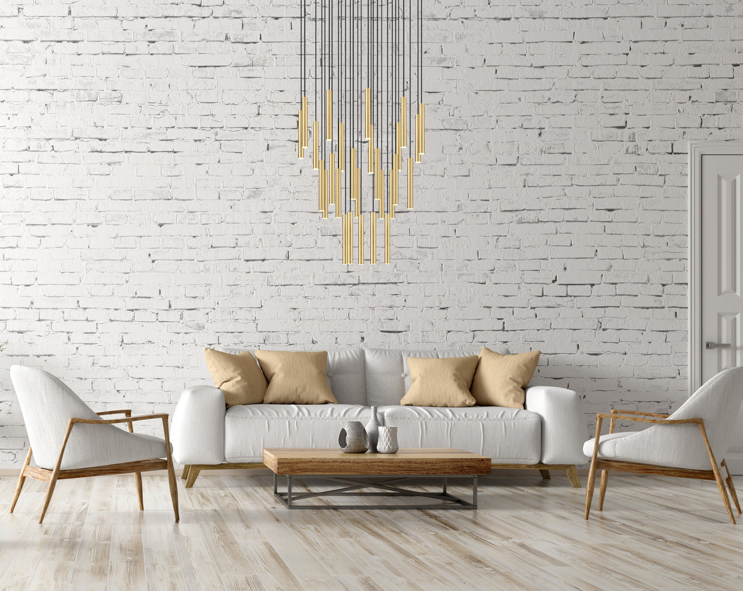 919MP12-27R-MGLD-LED - Forest 27 Light 36" Chandelier - Modern Gold