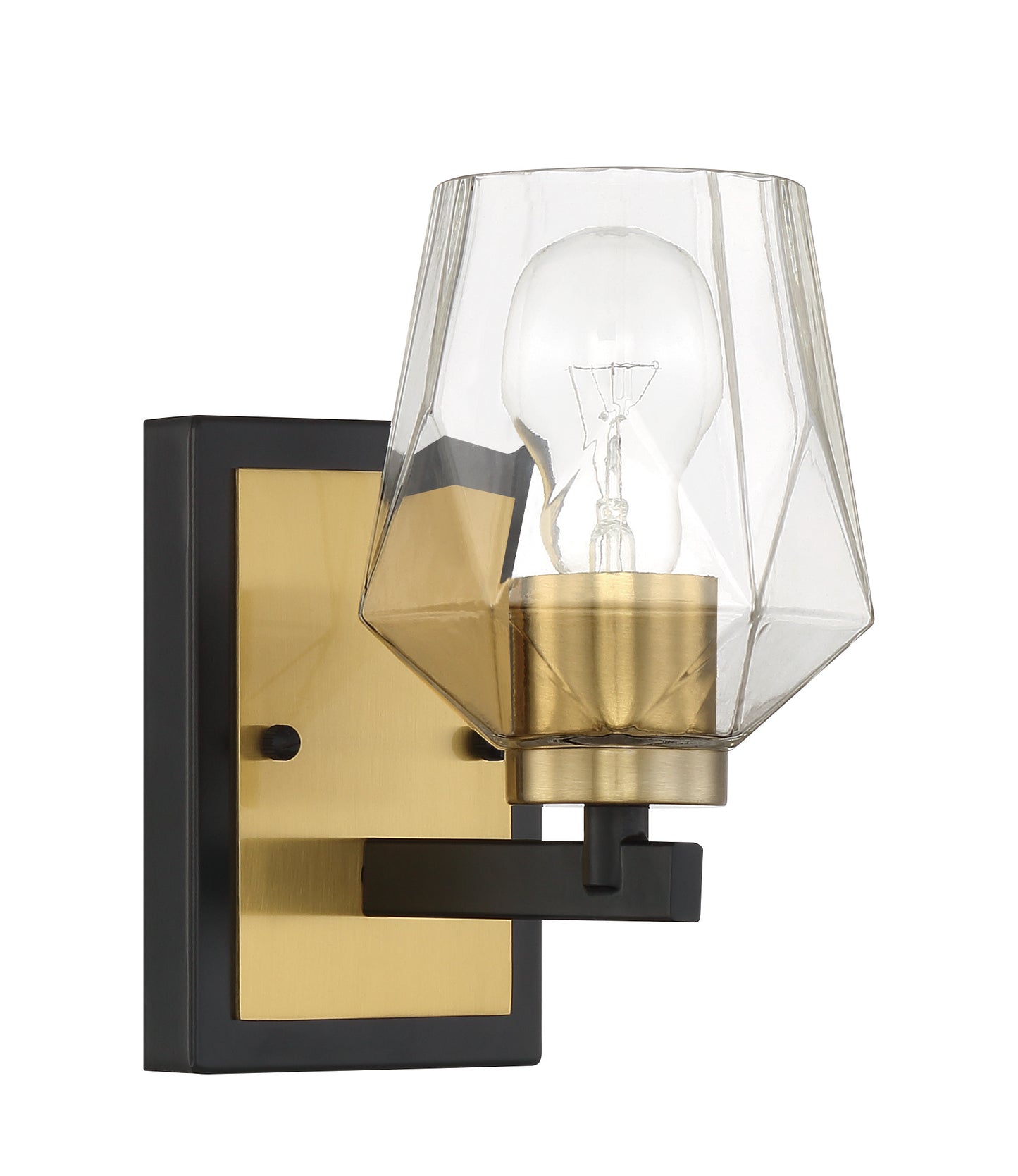 56901-FBSB - Avante Grand 1 Light 8.75" High Wall Sconce - Flat Black / Satin Brass