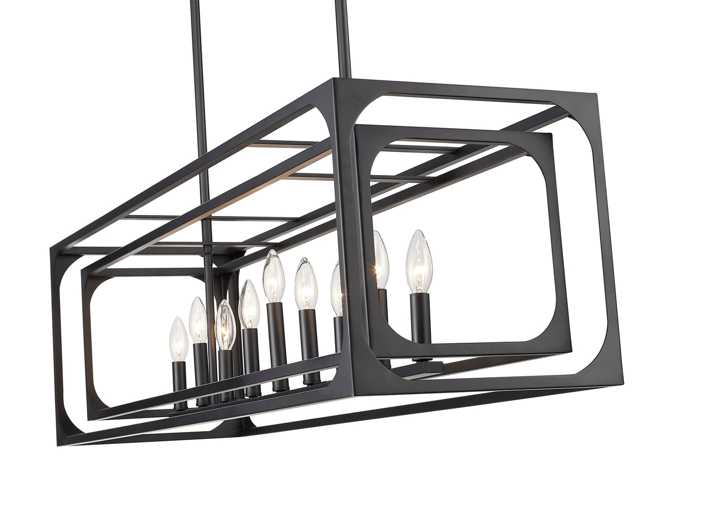 3038-9L-MB - Easton 9 Light Linear 44" Chandelier - Matte Black