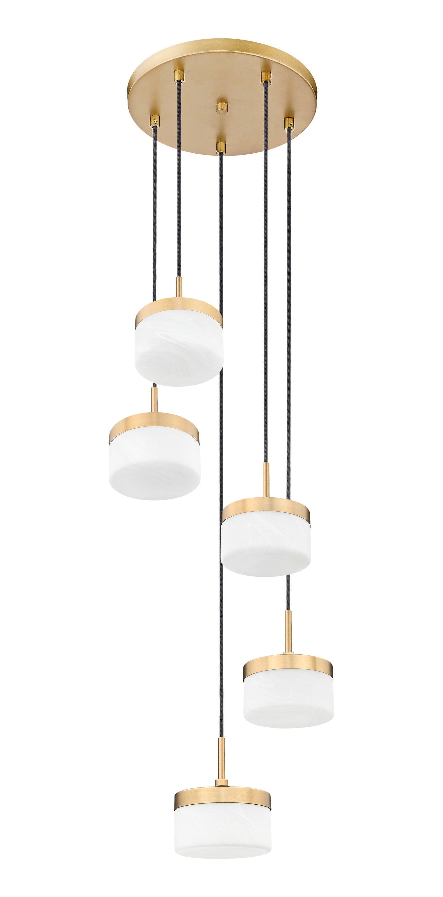 827P6-5R-MGLD-LED - Renaud 5 Light 16" Chandelier - Modern Gold