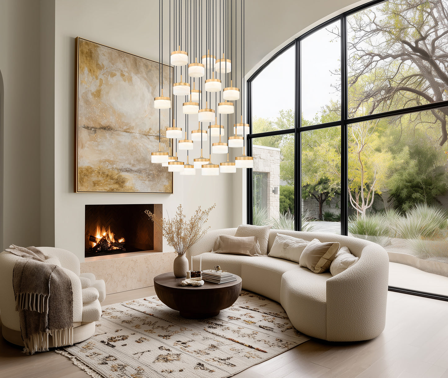 827P6-27R-MGLD-LED - Renaud 27 Light 41" Chandelier - Modern Gold