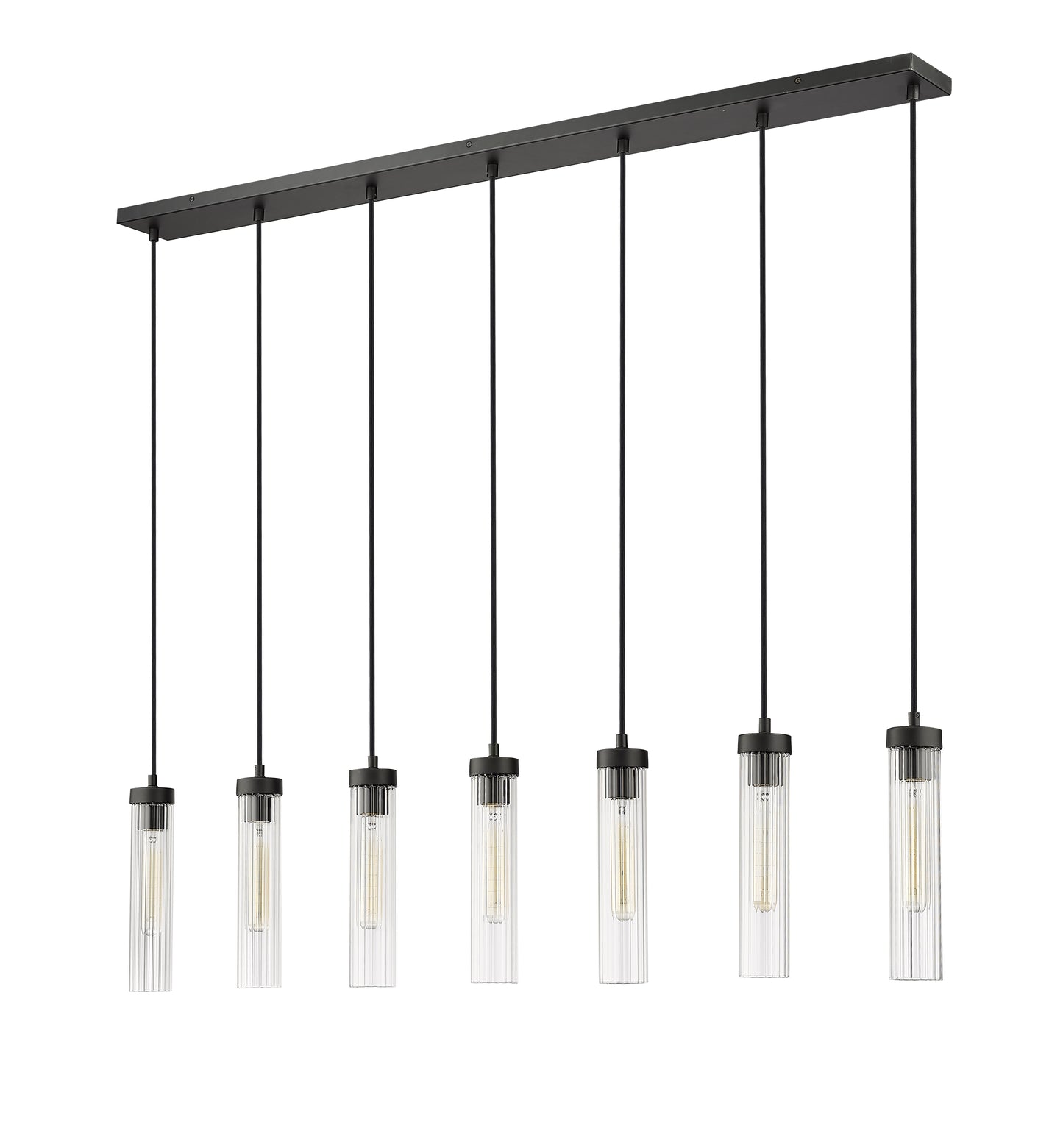 740P-7L-MB - Beau 7 Light Linear 54" Chandelier - Matte Black