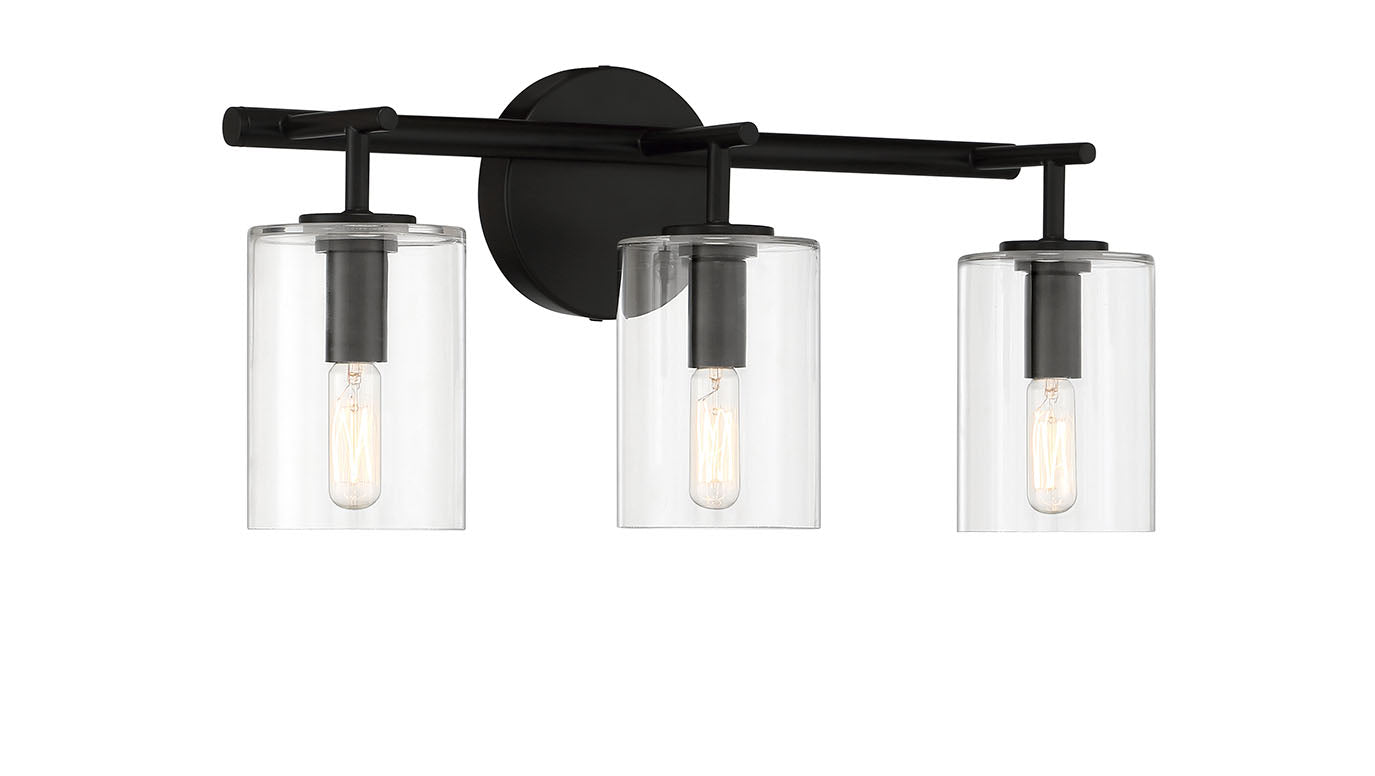 55603-FB - Hailie 3 Light 20" Wide Vanity Light - Flat Black