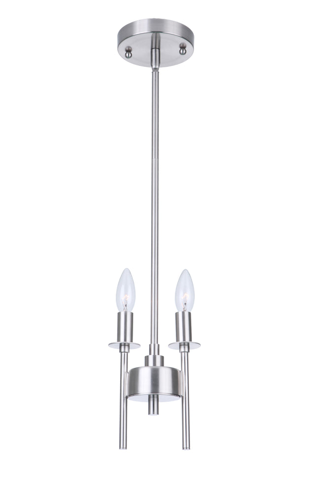 54392-BNK - Larrson 2 Light 5.62" Wide Mini Pendant - Brushed Nickel