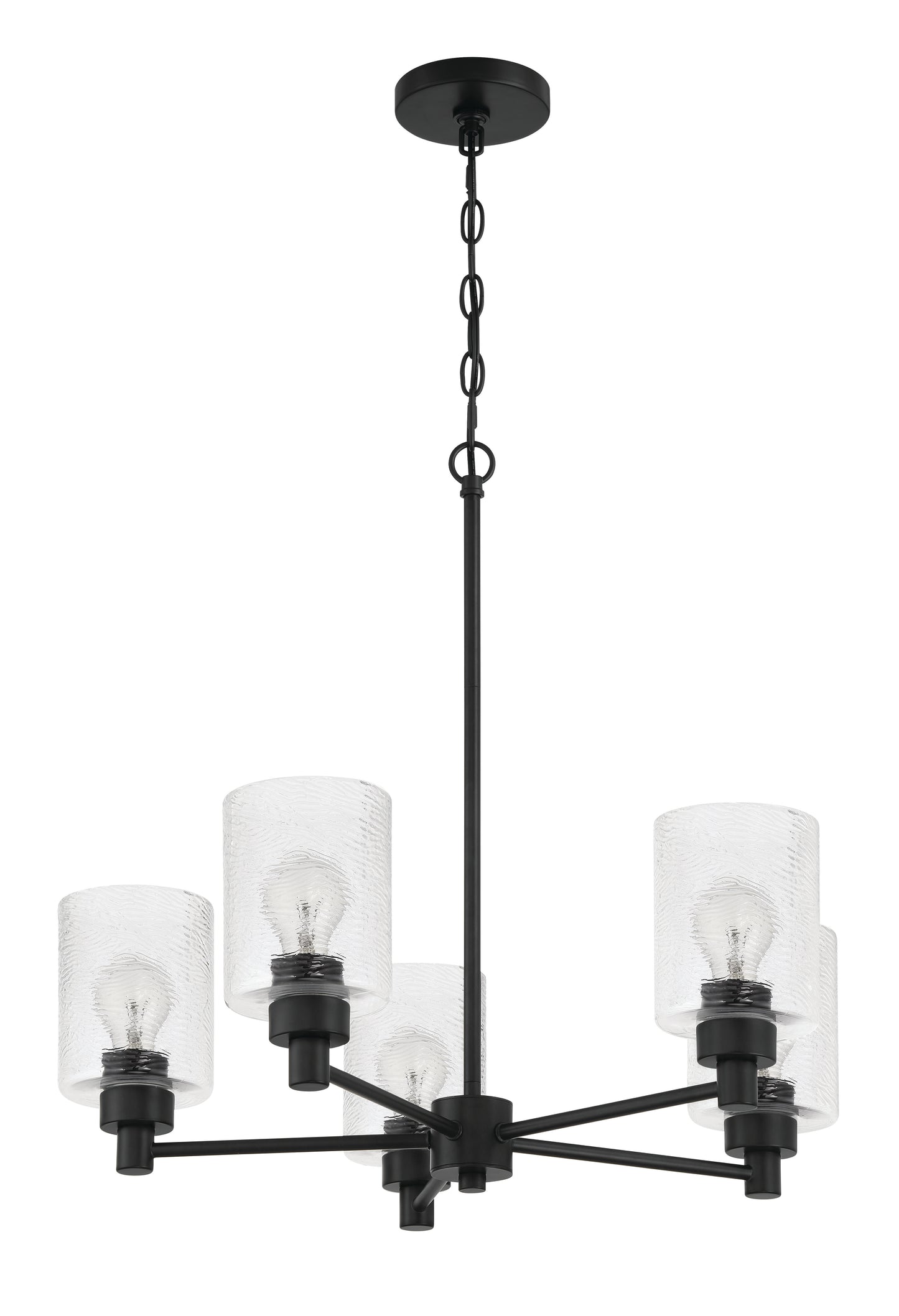 60225-FB - Lyndsey 5 Light 24" Wide Chandelier - Flat Black