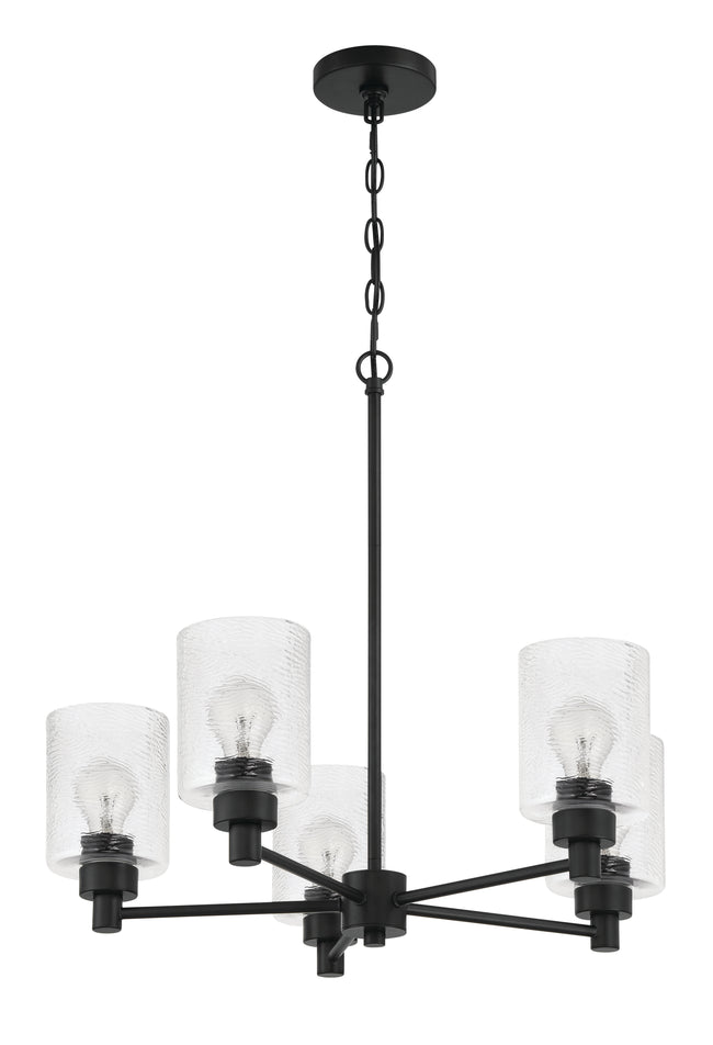 60225-FB - Lyndsey 5 Light 24" Wide Chandelier - Flat Black