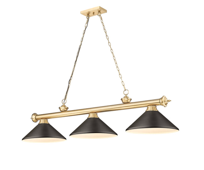 2306-3HBR-MBRZ - Cordon 3 Light 58" Billiard - Heritage Brass