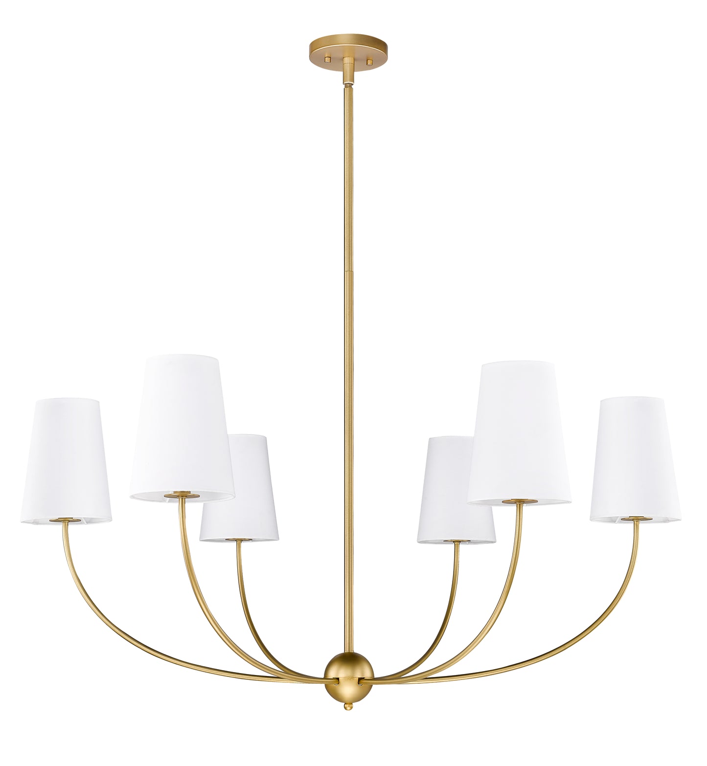 3040-42RB - Shannon 6 Light 42" Chandelier - Rubbed Brass