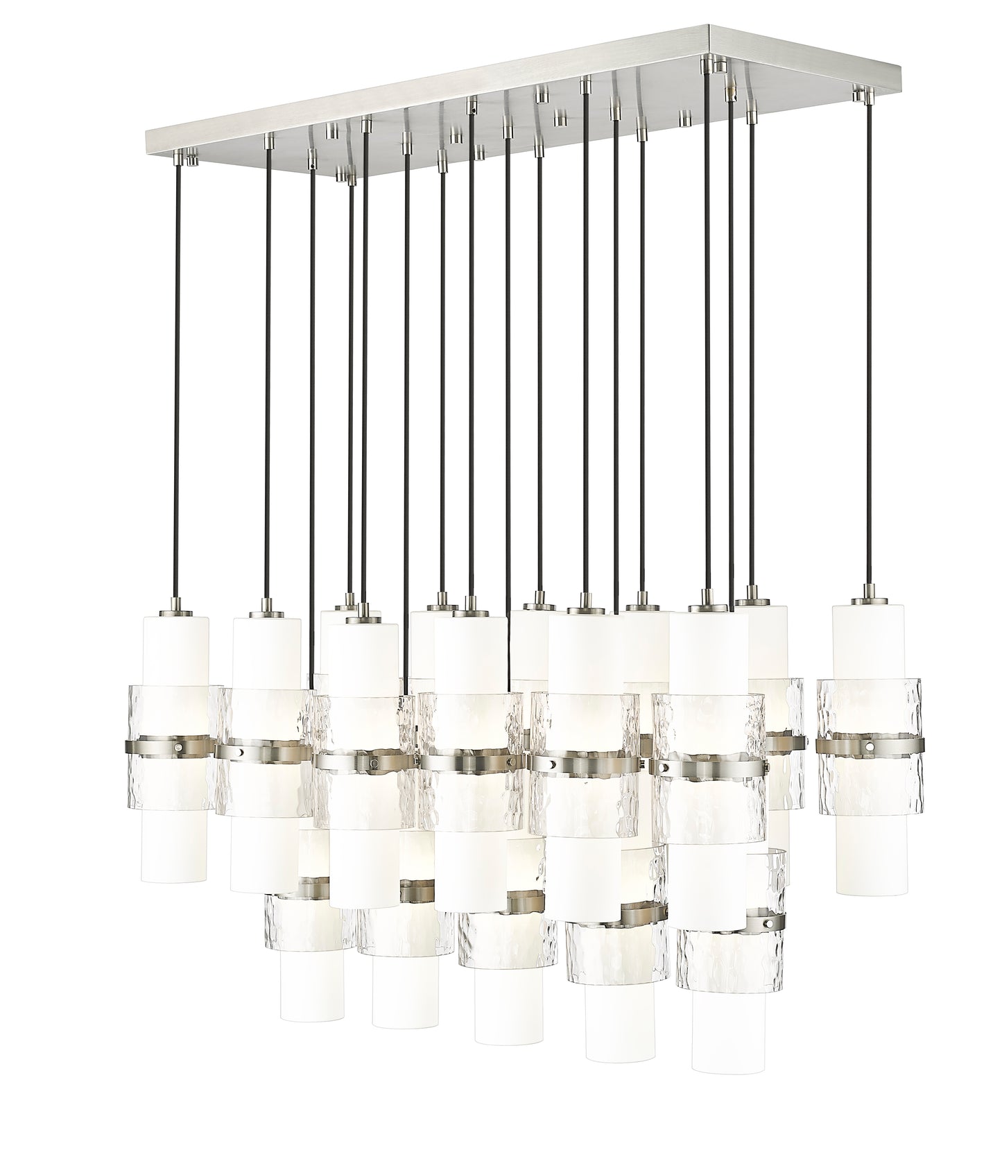 1946P-17L-BN - Cayden 17 Light Linear 42" Chandelier - Brushed Nickel
