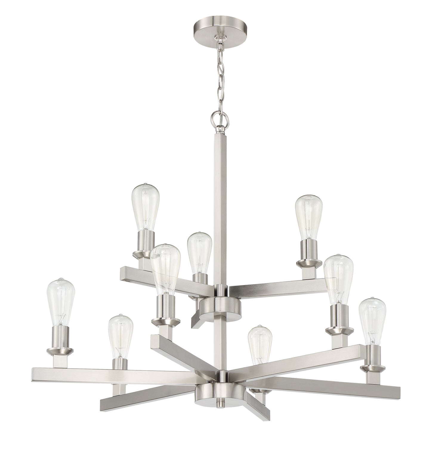53129-BNK - Chicago 9 Light 34" Wide Chandelier - Brushed Nickel