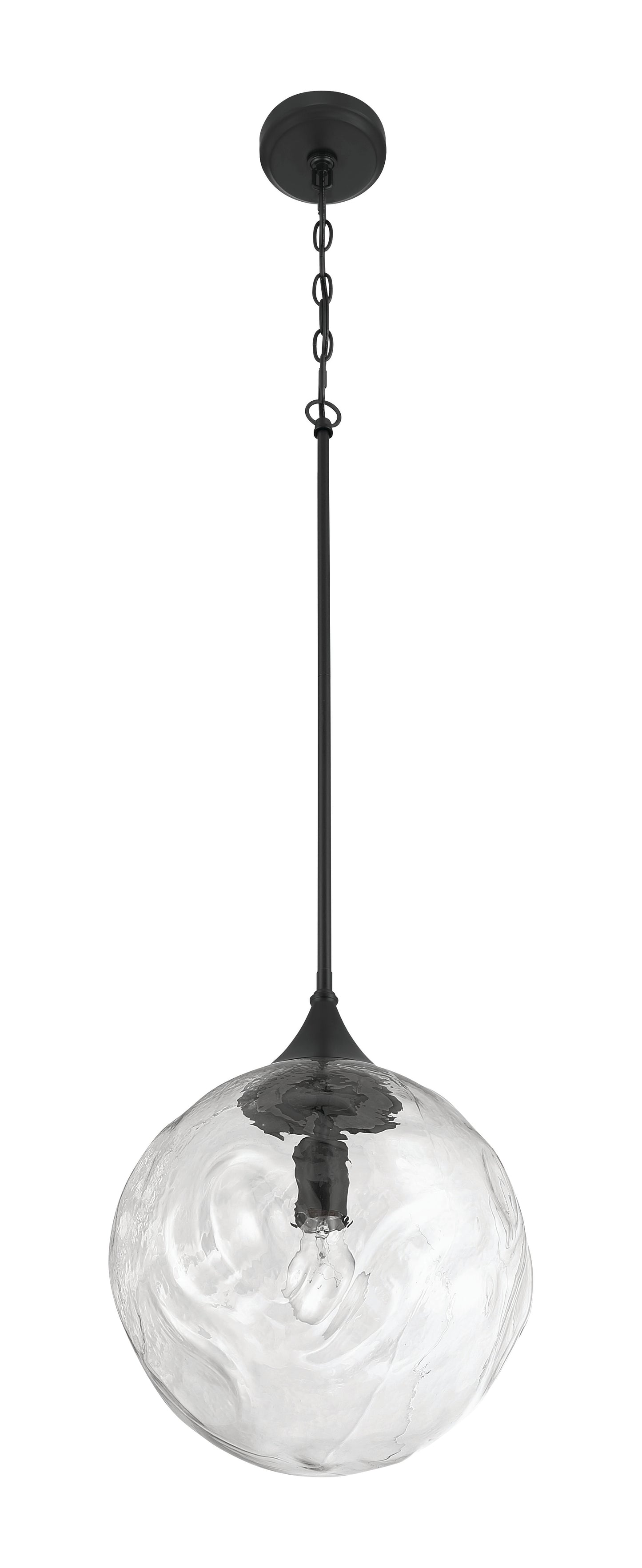 61292-FB - Reflection 1 Light 12" Wide Pendant - Flat Black