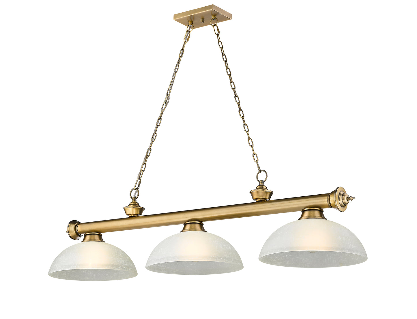 2306-3RB-DWL14 - Cordon 3 Light 57" Billiard - Rubbed Brass