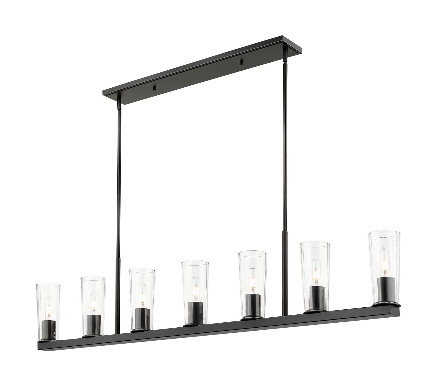 826-7L-MB - Titus 7 Light Linear 64" Chandelier - Matte Black