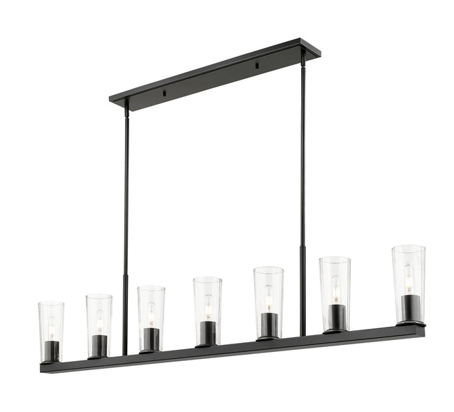 826-7L-MB - Titus 7 Light Linear 64" Chandelier - Matte Black