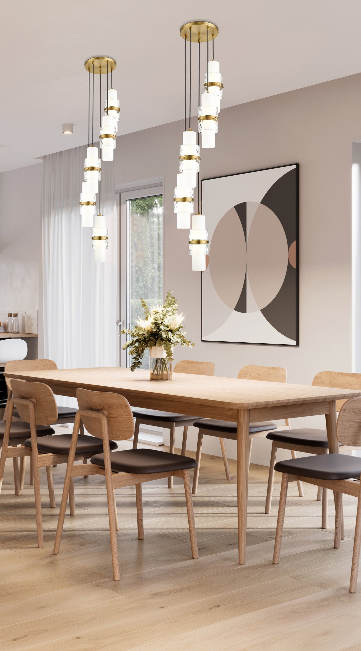 1946P-5R-MGLD - Cayden 5 Light 12" Chandelier - Modern Gold
