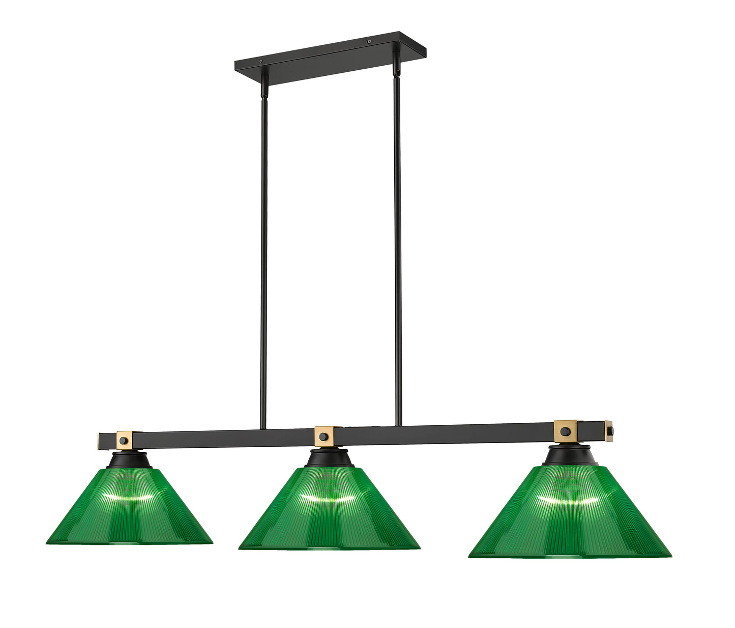 1955-3MB-RB-ARG - Bronte 3 Light 53" Billiard - Matte Black / Rubbed Brass