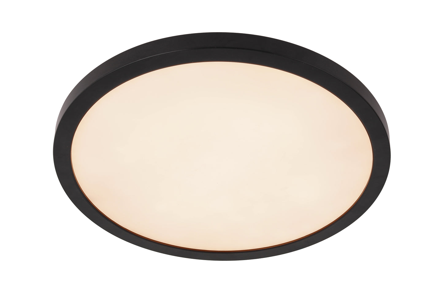 X9412-FB-LED-5CCT - Slim Line II 1 Light 12" Wide Flush Mount - Flat Black