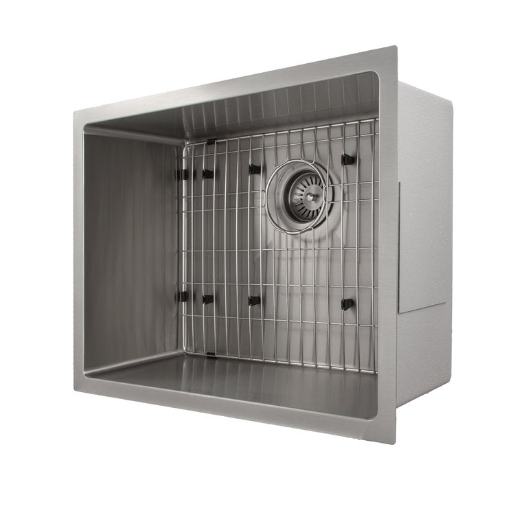 SRS-23 - 23" Meribel Undermount Single Bowl Stainless Steel Kitchen Sink with Bottom Grid