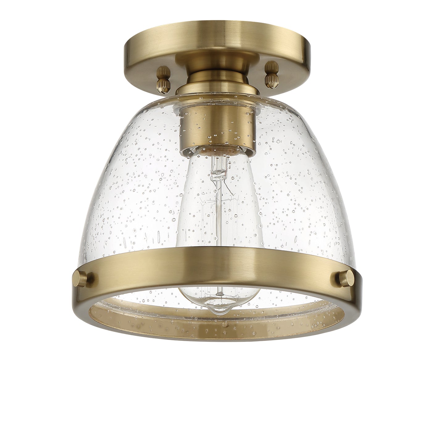 X1408-SB - Lodie 1 Light 7.5" Wide Flush Mount - Satin Brass
