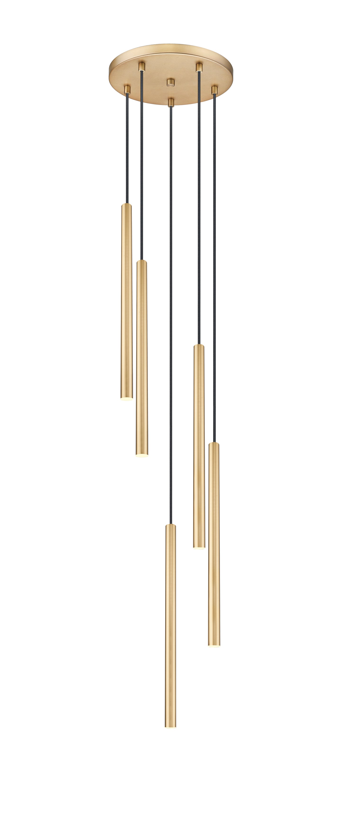 919MP24-5R-MGLD-LED - Forest 5 Light 12" Chandelier - Modern Gold