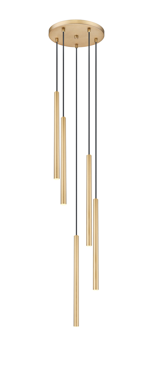 919MP24-5R-MGLD-LED - Forest 5 Light 12" Chandelier - Modern Gold