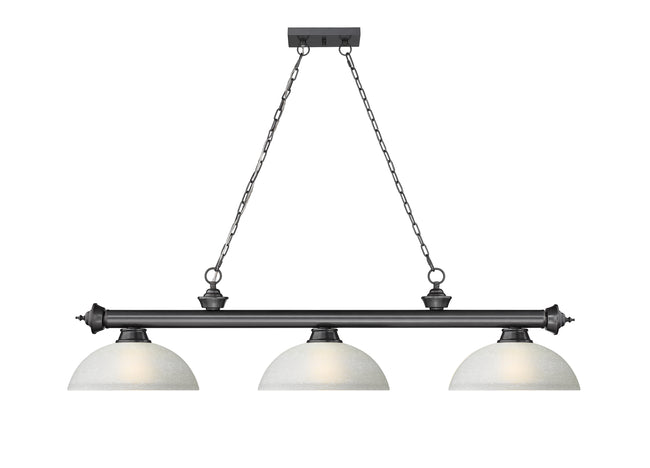2306-3BP-DWL14 - Cordon 3 Light 57" Billiard - Bronze Plate