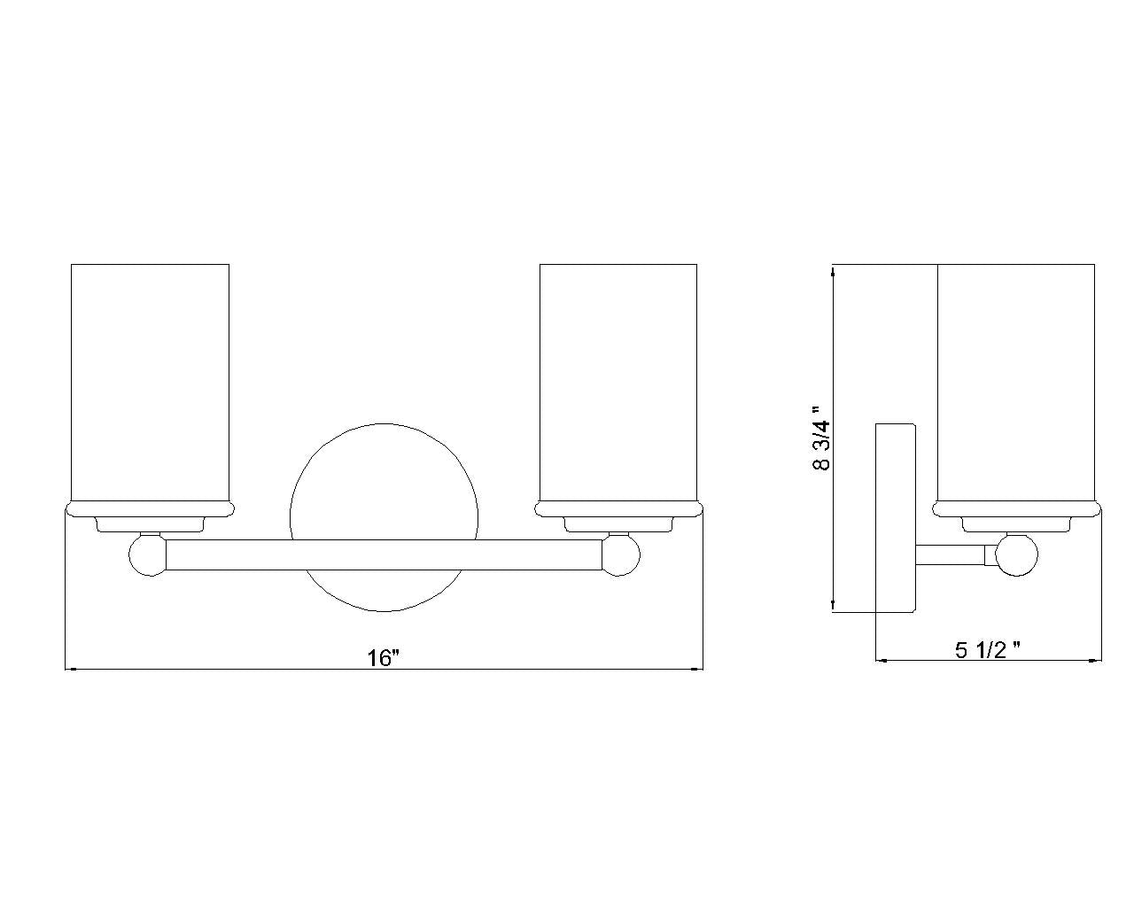 742-2V-BN - Thayer 2 Light 16" Vanity - Brushed Nickel