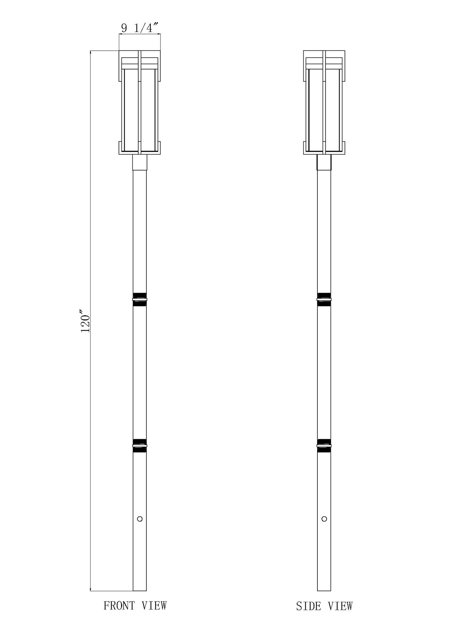 5031PHBR-5009P96-BK - Fortis 2 Light Outdoor Post Mounted 120" Fixture - Sand Black