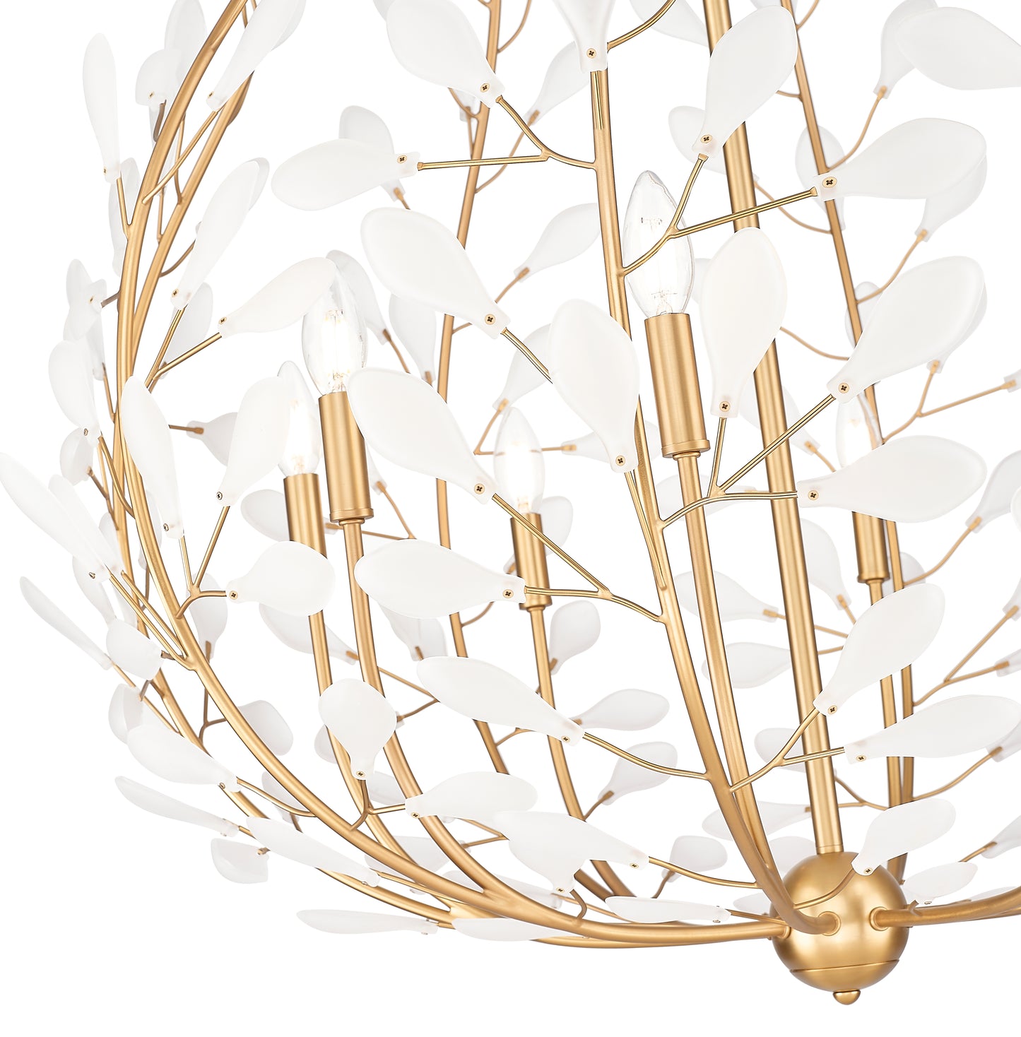 353-38MGLD - Claudine 8 Light 38" Chandelier - Modern Gold