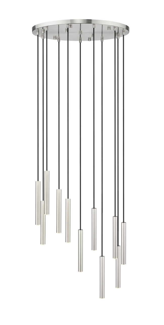 919MP12-11R-BN-LED - Forest 11 Light 24" Chandelier - Brushed Nickel