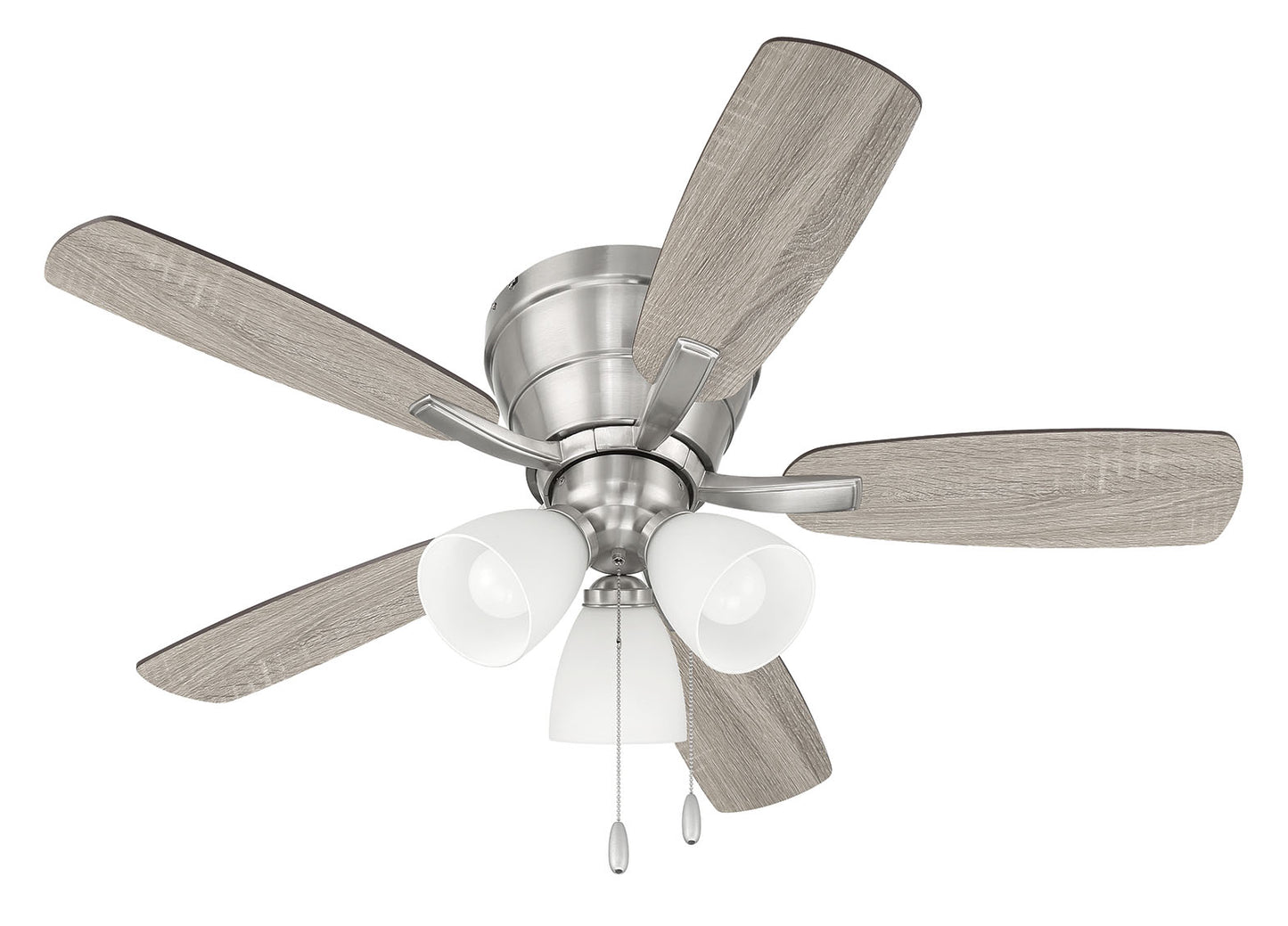 WHL42BNK5C3 - Wheeler 42 3-Light 42" 5 Blade Ceiling Fan with Light Kit - Brushed Nickel