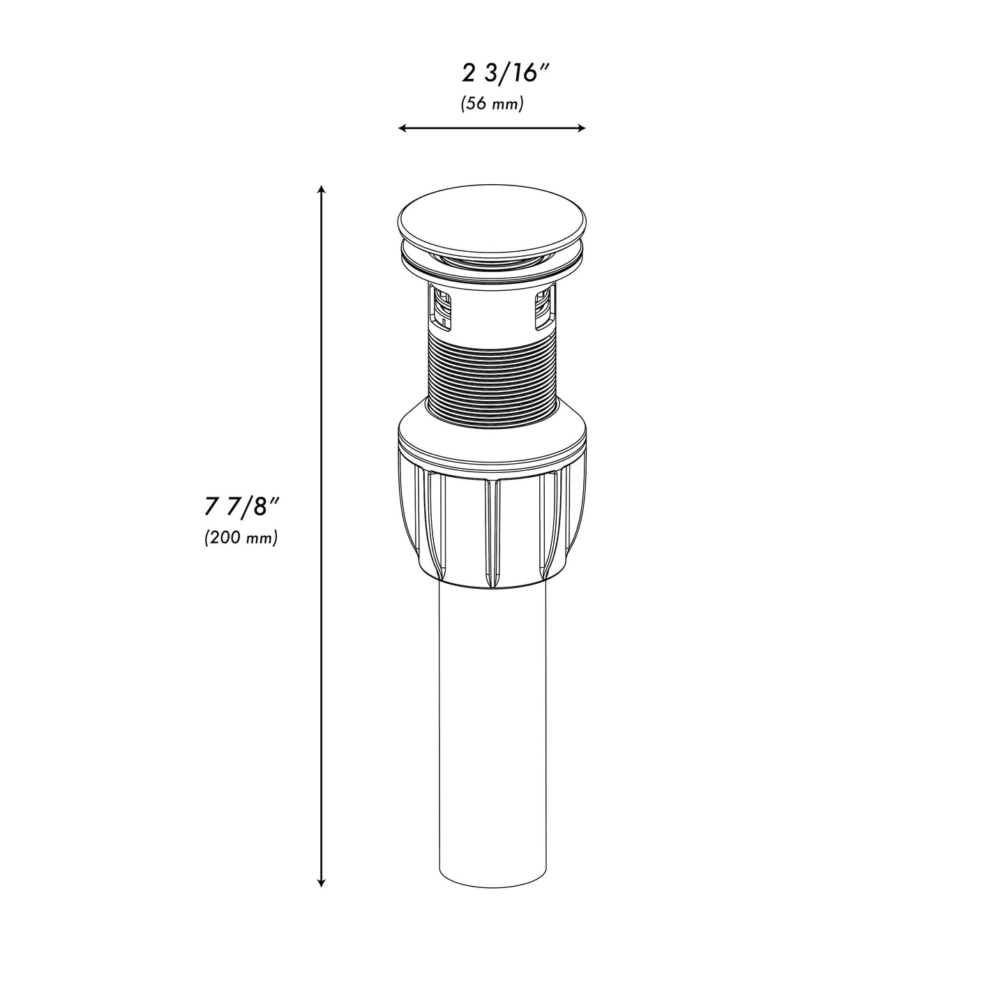 RBCN1-PDO-MB - Rubicon Push Button Drain in Matte Black