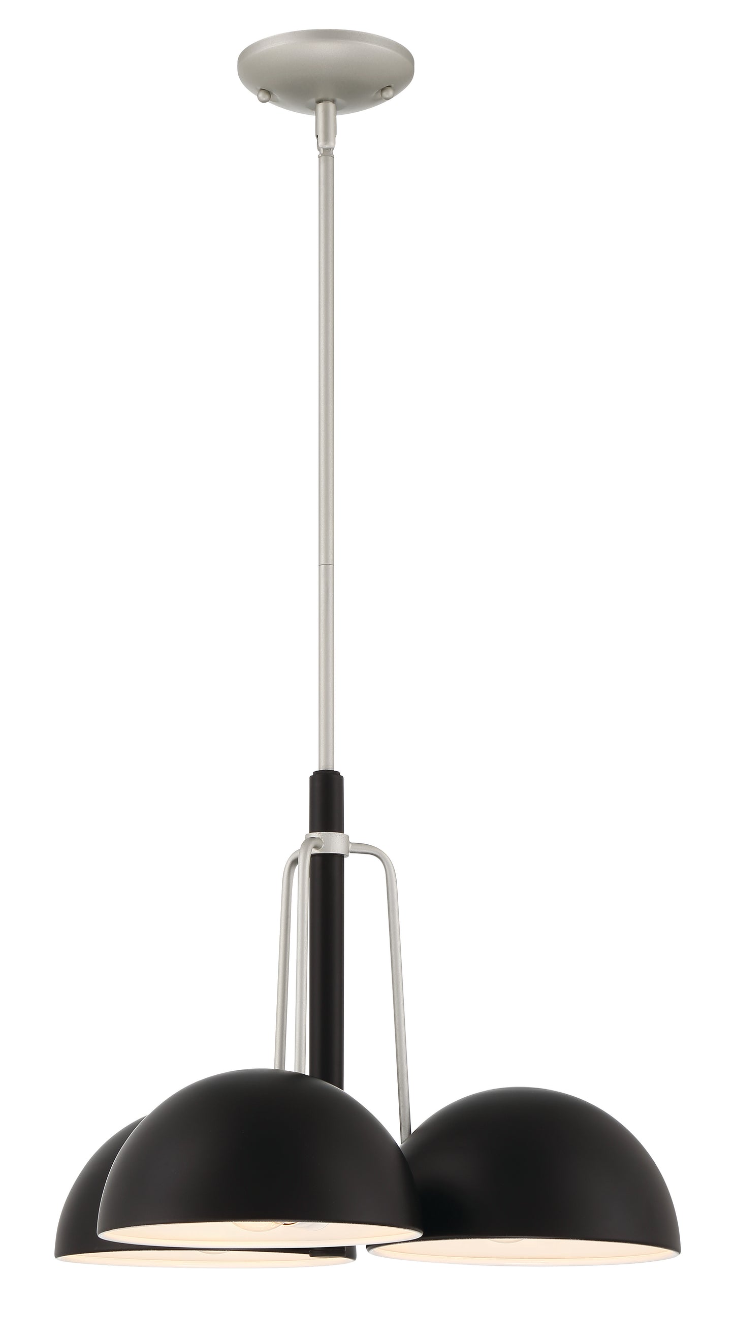 57223-MNSA - Kahn 3 Light 22" Wide Chandelier - Midnight / Satin Aluminum