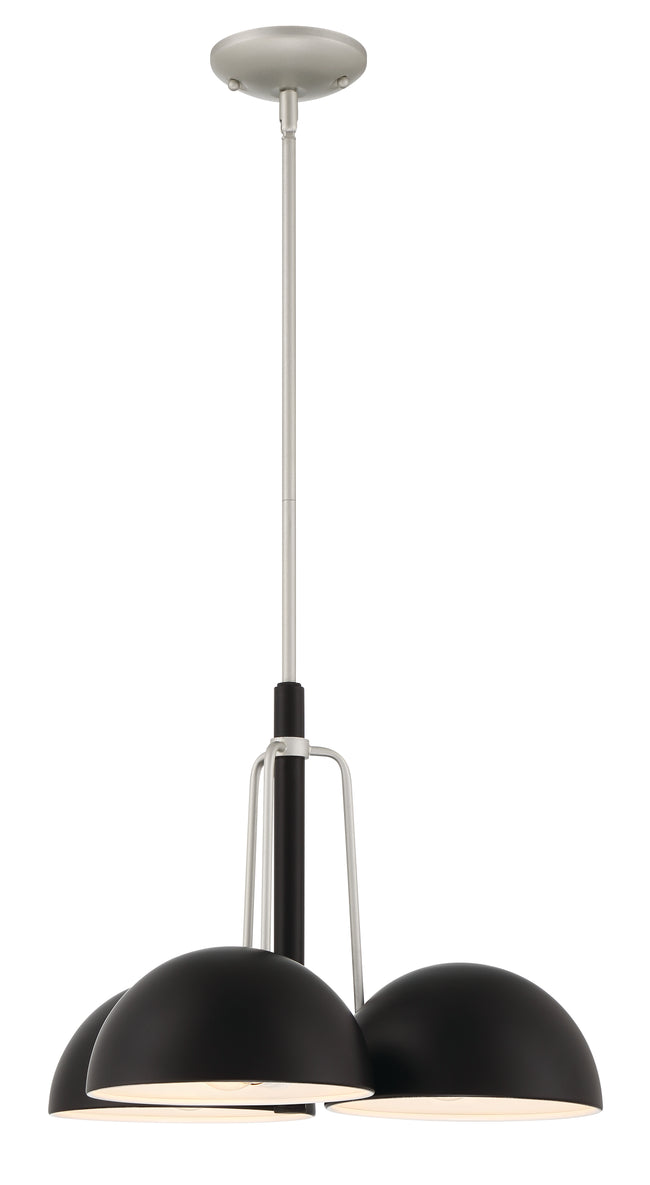 57223-MNSA - Kahn 3 Light 22" Wide Chandelier - Midnight / Satin Aluminum