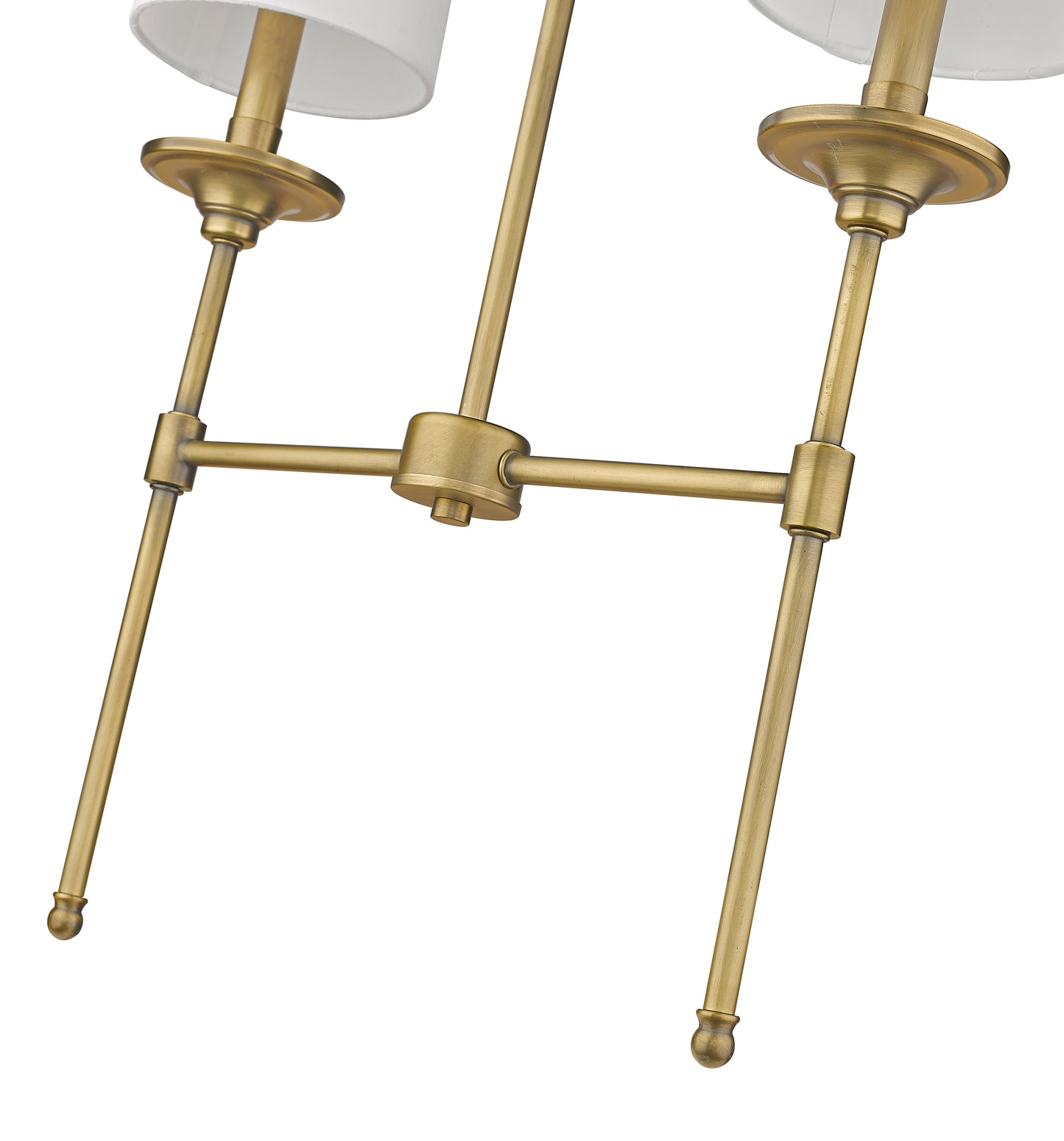 3033-2L-RB - Emily 2 Light Linear 19" Chandelier - Rubbed Brass