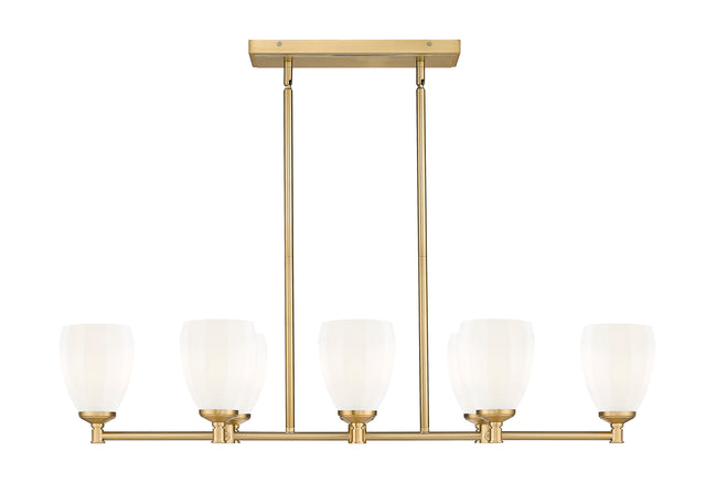 7004-8L-MGLD - Oren 8 Light Linear 42" Chandelier - Modern Gold