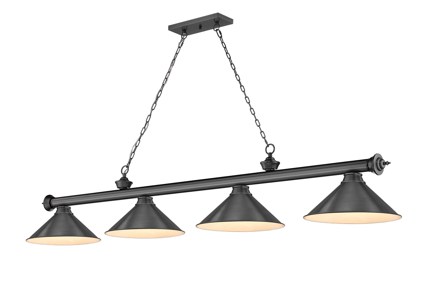 2306-4BP-BP15 - Cordon 4 Light 81" Billiard - Bronze Plate