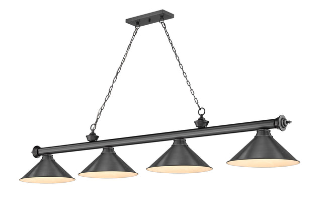 2306-4BP-BP15 - Cordon 4 Light 81" Billiard - Bronze Plate
